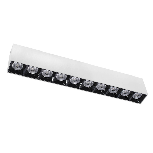 Prostokątna lampa natynkowa 1063 Domeno LED 30W 3000K oczka do pokoju biała
