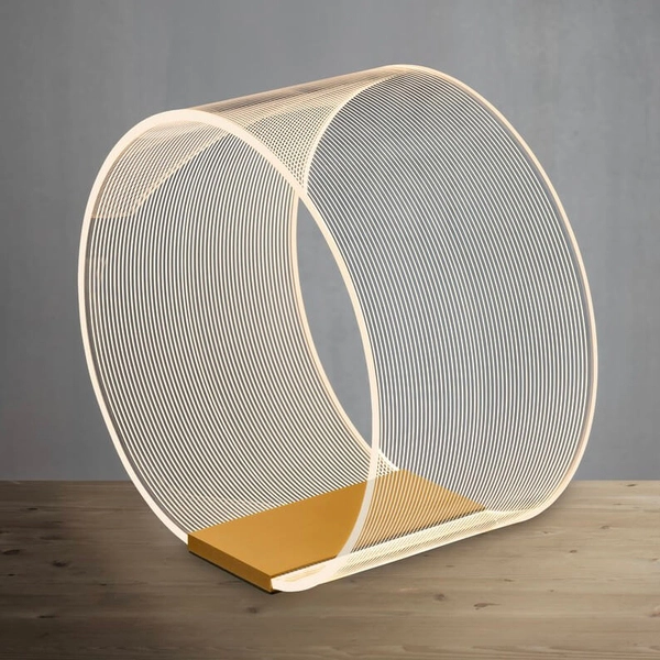 Okrągła stołowa lampa HUARAL LE44436 LED 14W 3000K biała złota outlet