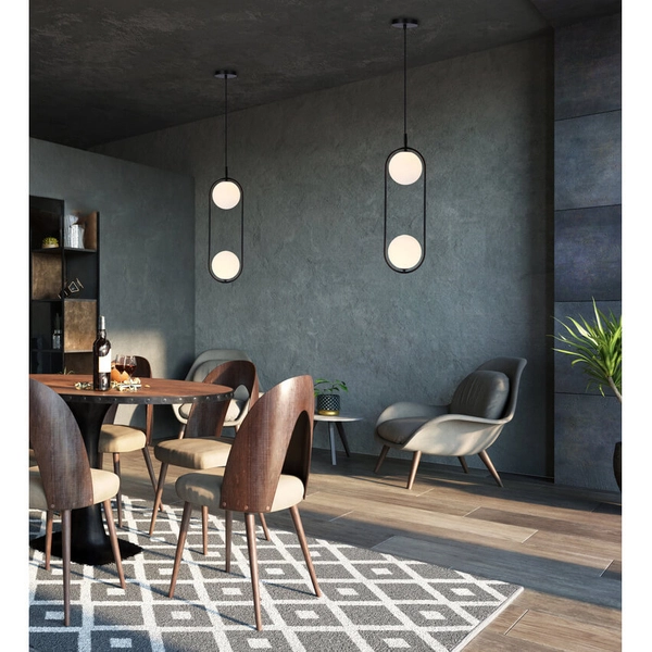 Modernistyczny zwis salonowy Cordel czarna biała balls