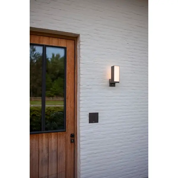 Ścienna LAMPA ogrodowa CUBA 5193811118 Lutec metalowa OPRAWA elewacyjna LED 13W 3000K kinkiet z czujnikiem IP54 szary