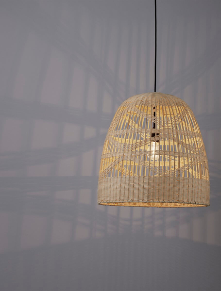 Lampa wisząca REYNOSA LE42947 do salonu ratan beżowa czarna