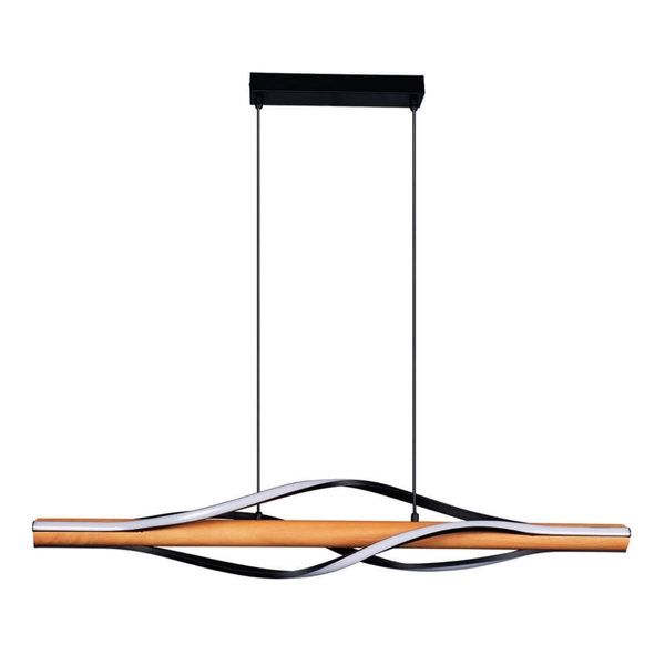 Zwisająca lampa Baez P230857003 Zumaline LED 30W 3000K drewniana czarna