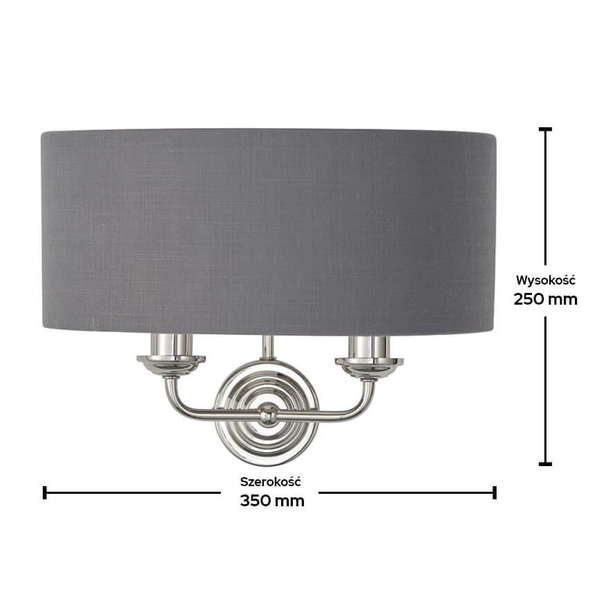 Lampa ścienna Highclere 94406 Endon podwójny antyk szary nikiel