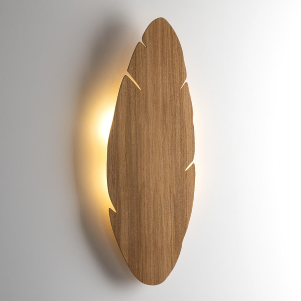 Ekologiczna lampa naścienna Hoja 5565 liść do jadalni drewniana