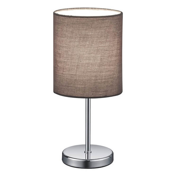 Abażurowa lampka nocna Jerry R50491011 stojąca do sypialni srebrna
