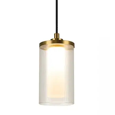 Podłużna wisząca lampa 23018 LED 9W 3000K tubka szklana złoty biały