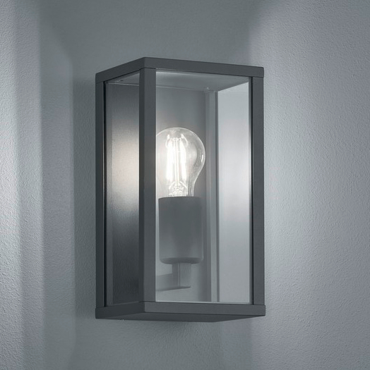 Antracytowa klatka ścienna KORIEL DL142201860 zewnętrzna lampa loft