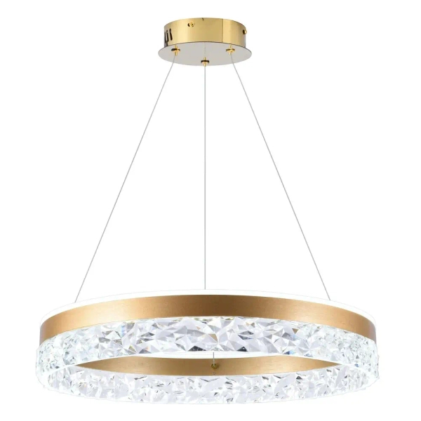 Nowoczesna lampa wisząca Frozi 31-35554 LED 32W 3000K pierścień złoty