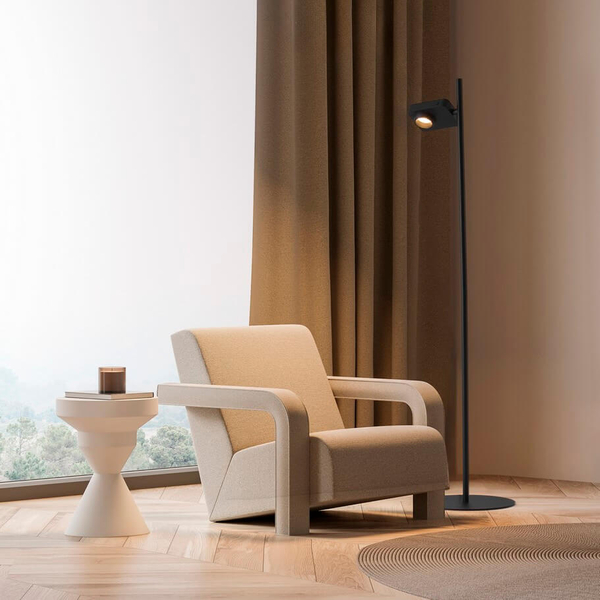Podłogowa lampa do sypialni PARINAS LE44505 LED 9W 3000K metalowa czarna