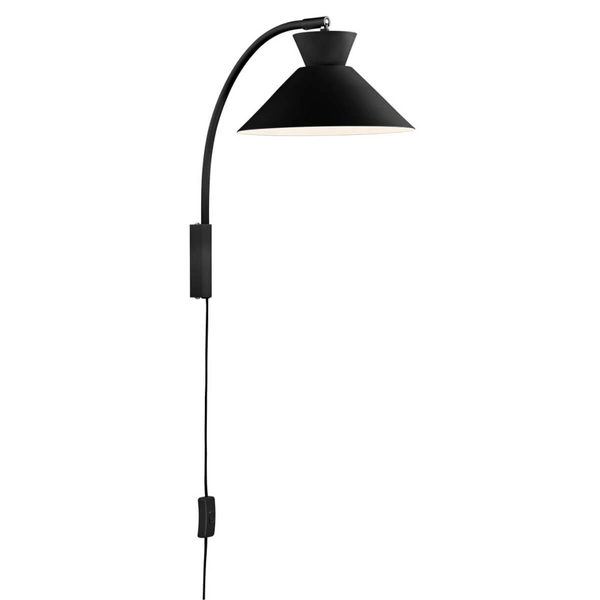 Regulowana lampa ścienna z włącznikiem DIAL 2213371003 czarny