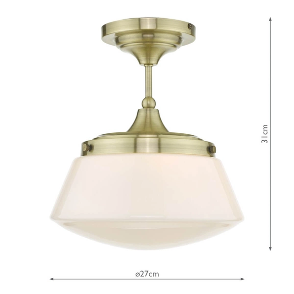 Kuchenna lampa sufitowa Caden CAD0175 Dar Lighting mosiądz biała