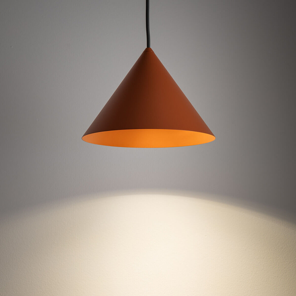 Lampa wisząca do salonu ZENITH 11490 stożek terakota