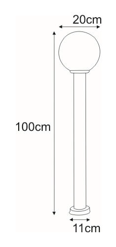 Ogrodowa lampa stojąca Ana K-LP270-1000 Kaja szklana kula chrom