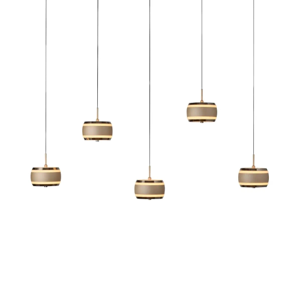Sterowana pilotem lampa wisząca PURE FALLING RINGS brąz chrom 2504-97 5x8W 2200-5000K CCT