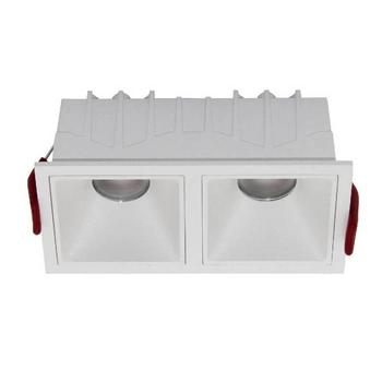 Podwójna lampa wpuszczana Alfa DL043-02-10W3K-D-SQ-W LED 20W 3000K biały