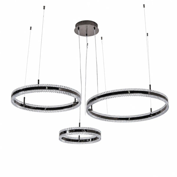 Żyrandol pierścieniowy ARKADIA ST-6376-40+60+80 tytanowy LED 285W 3000K ringi
