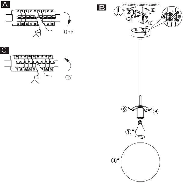 LAMPA wisząca VARUS 15857 Globo OPRAWA kula ball szklana złota przezroczysta