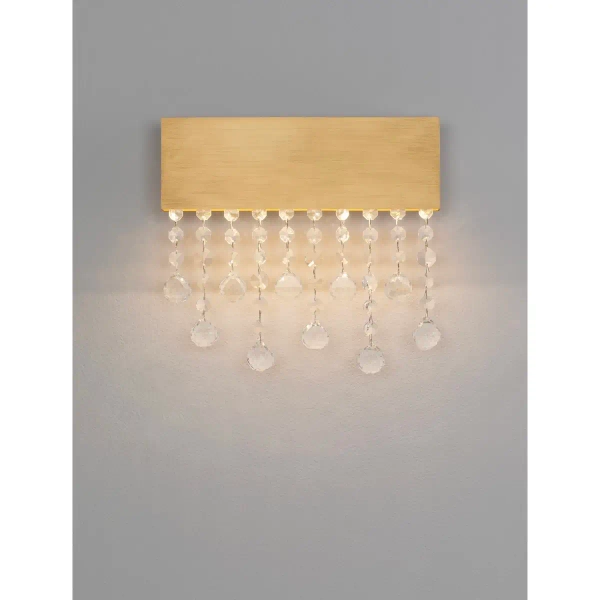 Kryształowy kinkiet ścienny OLEVIRA LE45147 LED 15W glamour złota