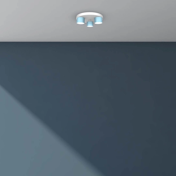 Sufitowa lampa nowoczesna Dixie do pokoju biała niebieska