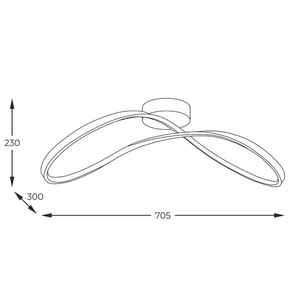 Sufitowa lampa ledowa Erda 19600C-BK Zumaline 45W 3000-6000K wstążka czarna