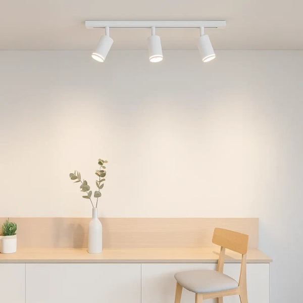 Nowoczesna lampa sufitowa Pipe Ring Track ML2084 cylindry biały