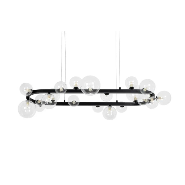 Wisząca lampa owalna ALURE MSE1501100550 molekuły przezroczyste czarne