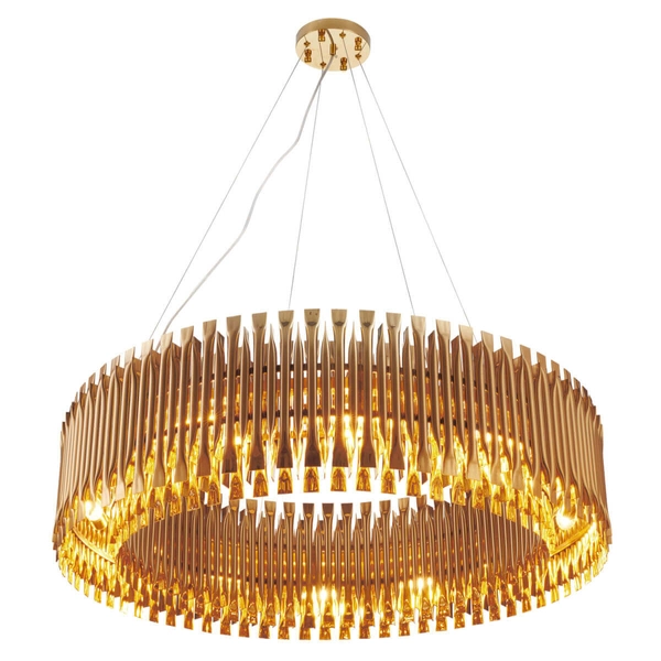 Okrągła lampa wisząca Modular XC107 gold Step do salonu glamour złota