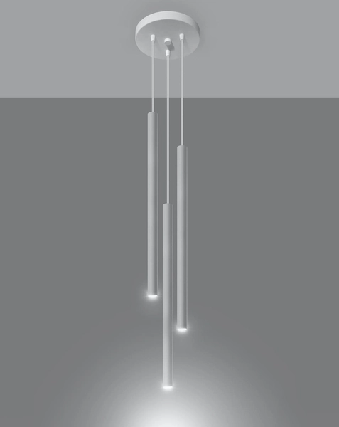 LAMPA wisząca Pastelo SL.0467 Sollux metalowa OPRAWA zwis kaskada tuby sople białe