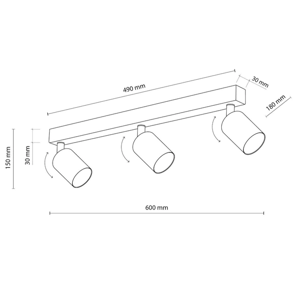 Nasufitowa lampa na belce Top 6181 tubki regulowana brązowa