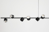 Wisząca lampa metalowa Bot 1047K Aldex loftowa na listwie nad wyspę czarna