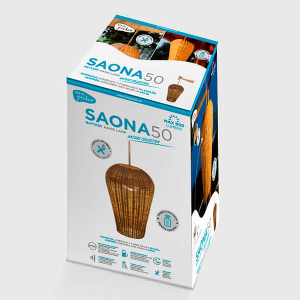 Lampa wisząca pleciona na baterie Saona LUMSAO050XXHXNW IP54 2700K naturalna