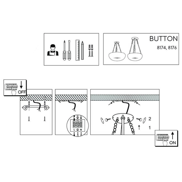 Lampa wisząca Button 8176 Amplex zwis z regulacją do salonu złoty