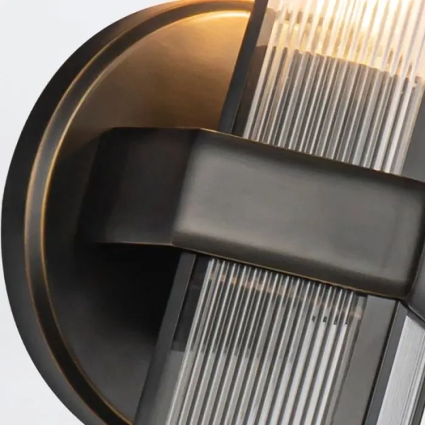 Podłużny kinkiet na ścianę Cairo QN-CAIRO-1WB-UBZ-CR żebrowany czarny