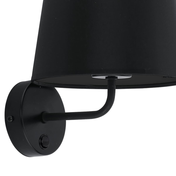 Kinkiet z włącznikiem Maja 1884 TK Lighting z abażurem nad łóżko czarny