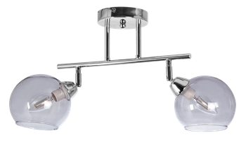 Lampa sufitowa VEN K165-2 loftowa szklana chrom przydymione