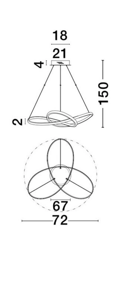Ledowy żyrandol pokojowy Jerez LE41656 LED 53W 3000K złota