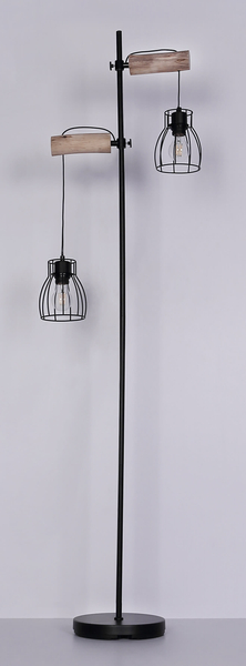 Stojąca lampa podłogowa Mina 15326-2SN drewniana czarna