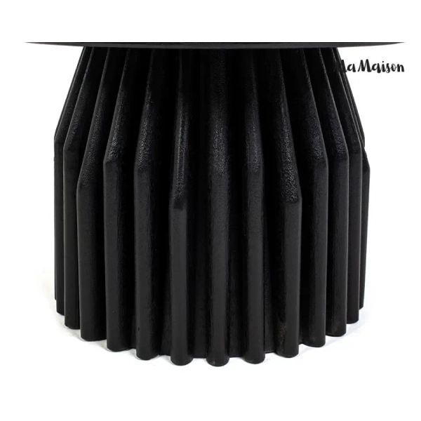 Marmurowy stolik kawowy LEVANTE MM001501100335 czarny drewno 75cm