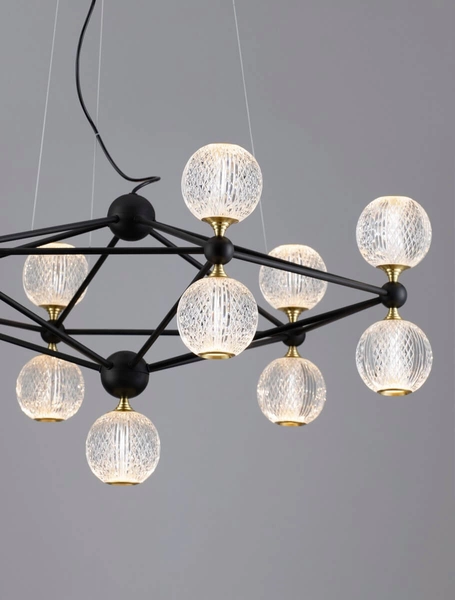 Ściemnialna lampa wisząca BOYA LE42739 LED 54,6W 3200K molekuły czarna