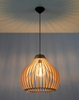 Drewniana LAMPA wisząca SL.0639 ekologiczna OPRAWA klatka ZWIS łezka kropla brązowa