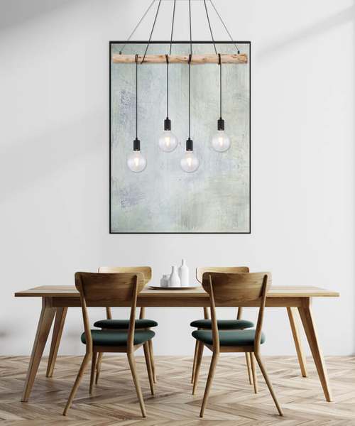 Wisząca lampa Auston 15439-4 kuchenna nad wyspę drewno