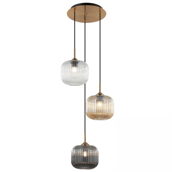 Kulisty żyrandol 22073 do salonu przydymiony szampański mosiądz