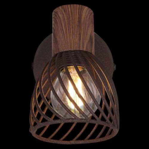 Kinkiet LAMPA ścienna ISABELLE 54817-1 Globo rustykalna OPRAWA metalowa klatka art deco rdzawa