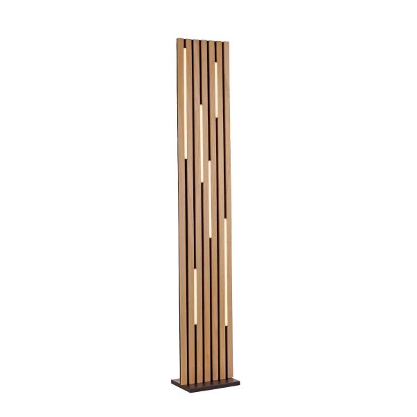 Stojąca lampa z pilotem Q-AKUSTIK brązowa 822-79 1xLED 30W 2700-5000K drewniana