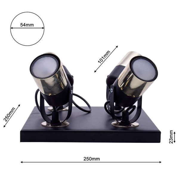 LAMPA sufitowa WILSON MLP4853 Milagro kwadratowy plafon reflektorowy czarny mosiądz