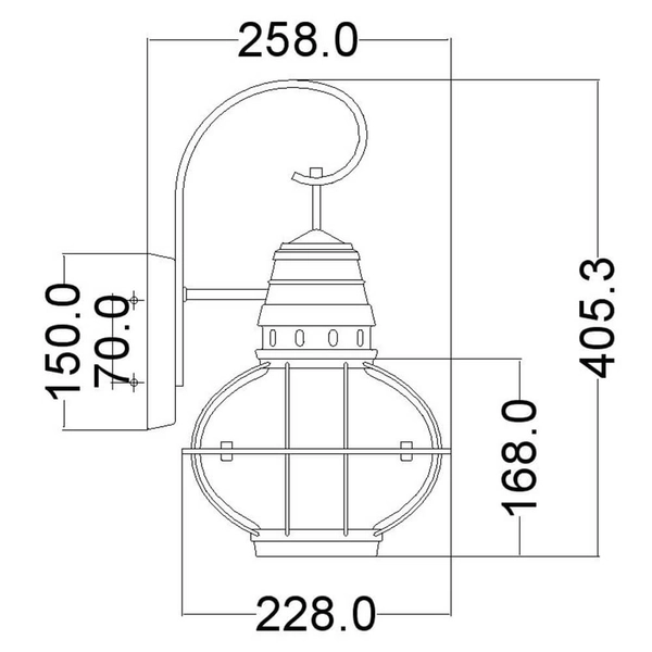 Zewnętrzna lampa ścienna Bridge Point KL-BRIDGEPOINT-M IP44 cyna