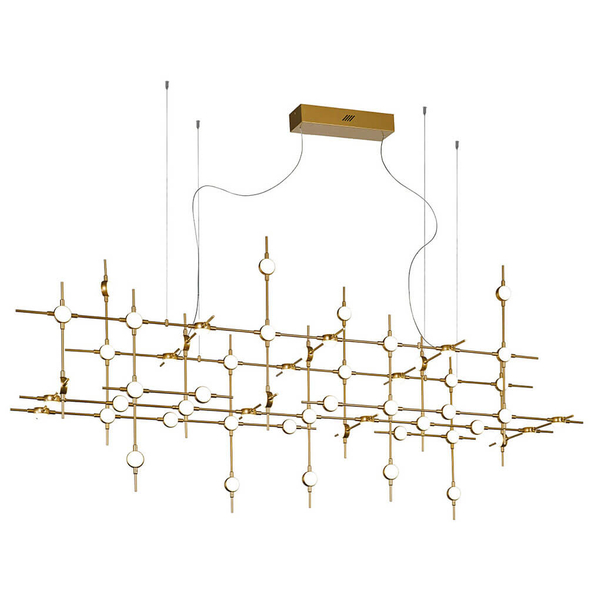 Futurystyczna lampa wisząca Provenza LED 132W 3000K do salonu złota
