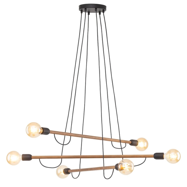 Lampa wisząca nad stół Helix 4950 TK Lighting wielopunktowa czarna orzech