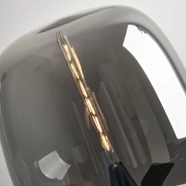 Stołowa lampka przydymiona FATA ST-7278-S BLACK bańka do sypialni czarny