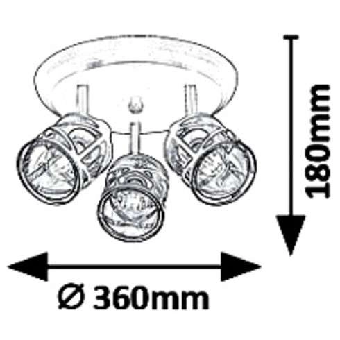 Sufitowa LAMPA plafon OBERON 5337 Rabalux metalowa OPRAWA obudowany szklany klosz brązowa kawowa bursztynowa
